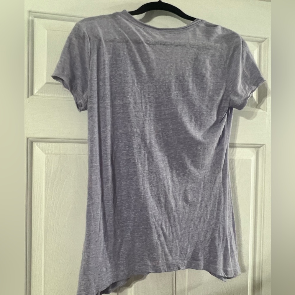 Purple (lavender) BANANA REPUBLIC slub tee M - Picture 3 of 3